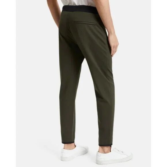 Theory Men's XL Dark Olive Demir Plinth Jogger Pant Stretch Tech Knit Drawstring - Picture 3 of 14
